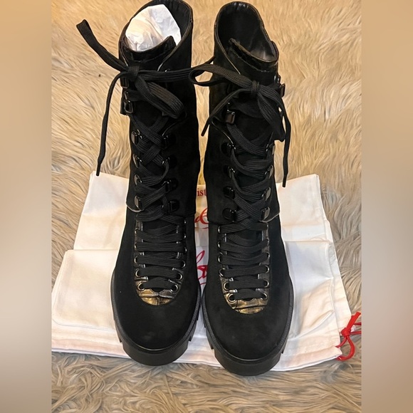 Worn once Christian Louboutin macadamia Velours boot - Picture 7 of 13